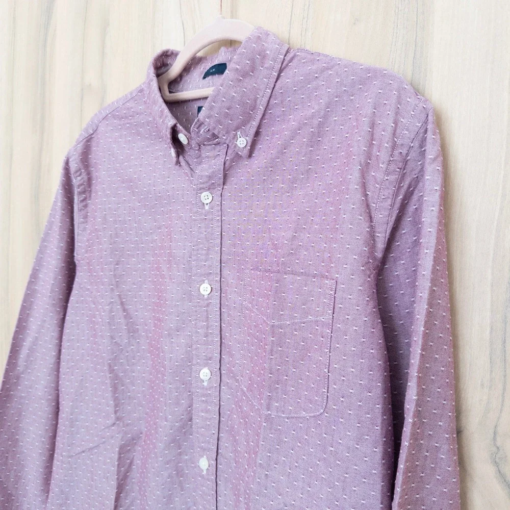 J.Crew Mens Button Down Shirt Sz M Oxford Slim Long Sleeve Preppy Classic Office